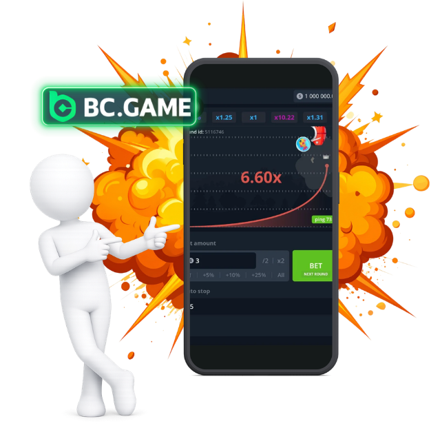 Popular crash games on BC.Game mobile including Aviator and Trenball