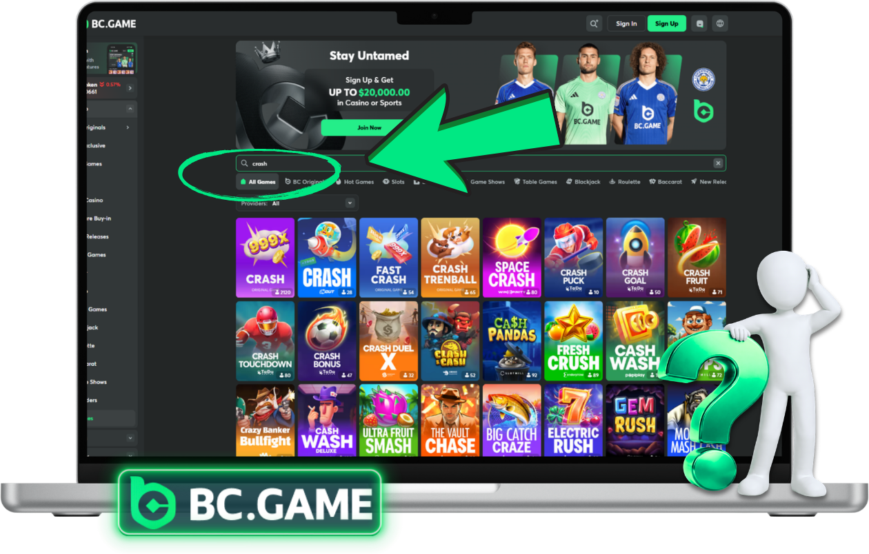 BC.Game crash game online interface with rising multiplier and cashout button